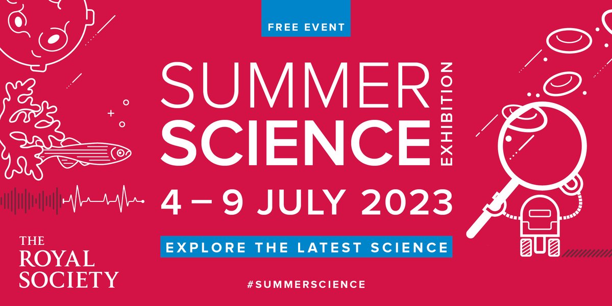 We're happy to announce the dates for the #SummerScience Exhibition 2023! Get the chance to talk to over three hundred scientists over six days about their fascinating research and experience exciting activities and events. Stay tuned for more information: royalsociety.org/science-events…
