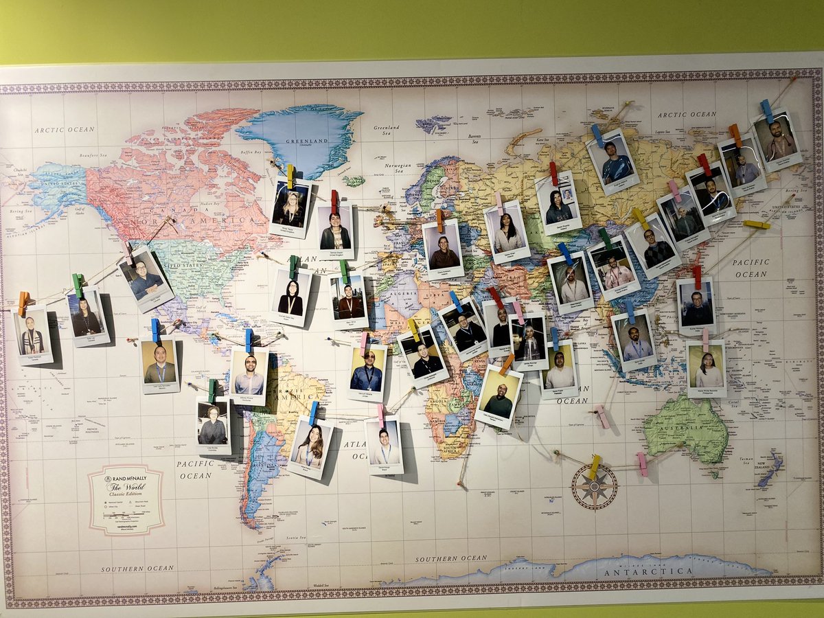 I love this map of the international fellows in medical oncology @pmcancercentre - its a bit out of date but the theme is the same #globaloncology