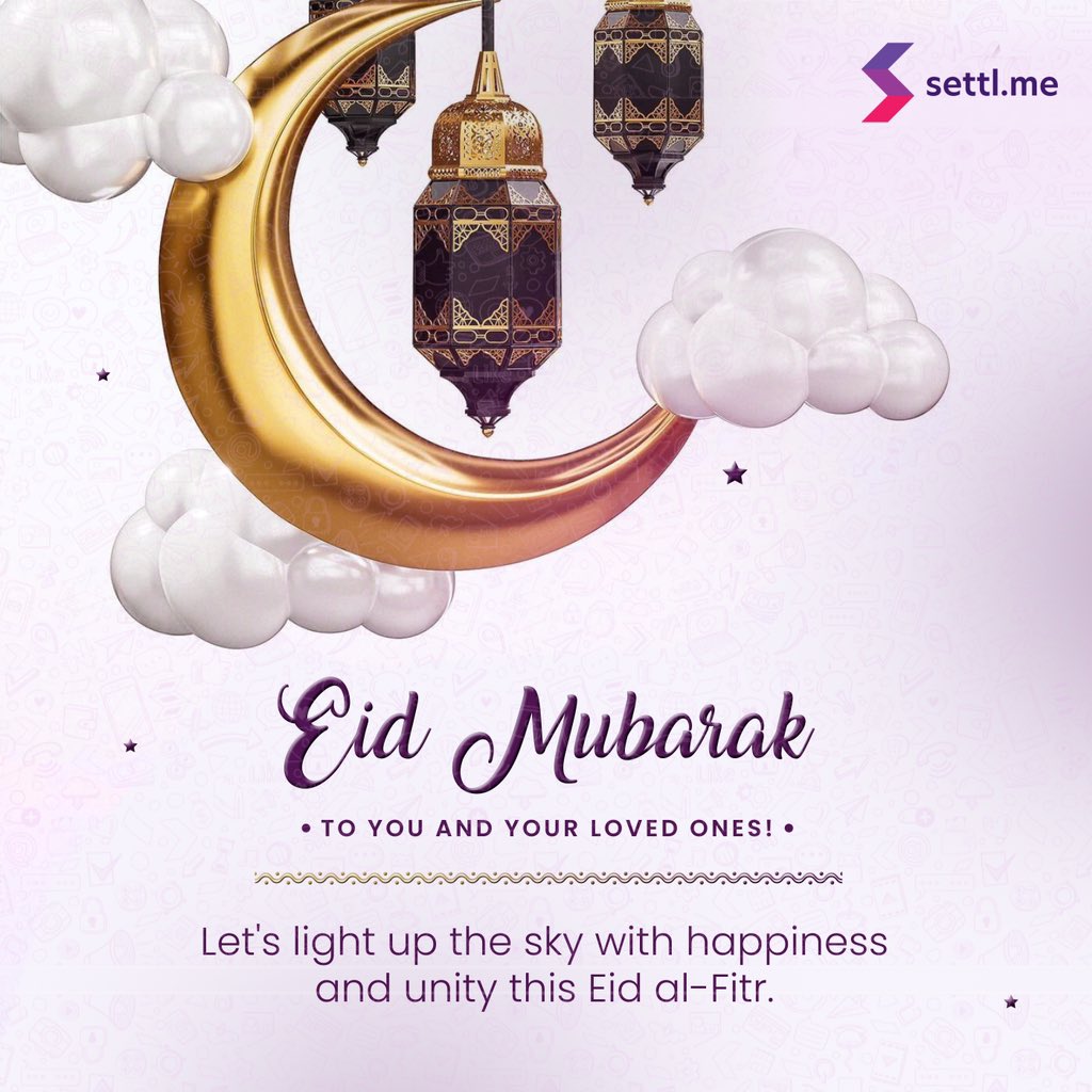 Settl_me's tweet photo. Happy Eid-Mubarak Celebration to all our Muslim friends and customers.
May all your prayers be honoured.
#happyEidmubarak #settl #settl.me #eid2023 https://t.co/fDxZ5qU77V