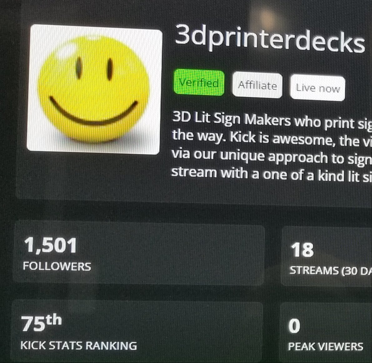 Another milestone 75th!  I'm quite sure this will be the last, but it's because of all the beautiful people and friends that we have made that have helped reach this goal.  Thank you everyone #kickfamily We are always live 24/7 on kick.com  #kickstreamer