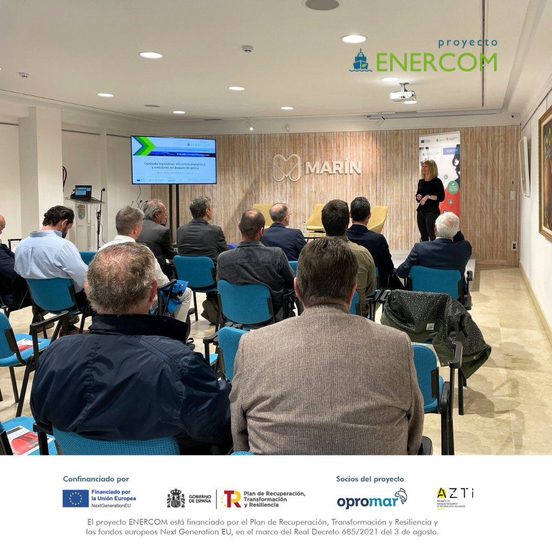Enercom5's tweet photo. Gracias a todos por acompañarnos en el día de hoy en la Jornada sobre #EficienciaEnergética en el sector pesquero, que celebramos en Marín. https://t.co/GZVFzAjRyA