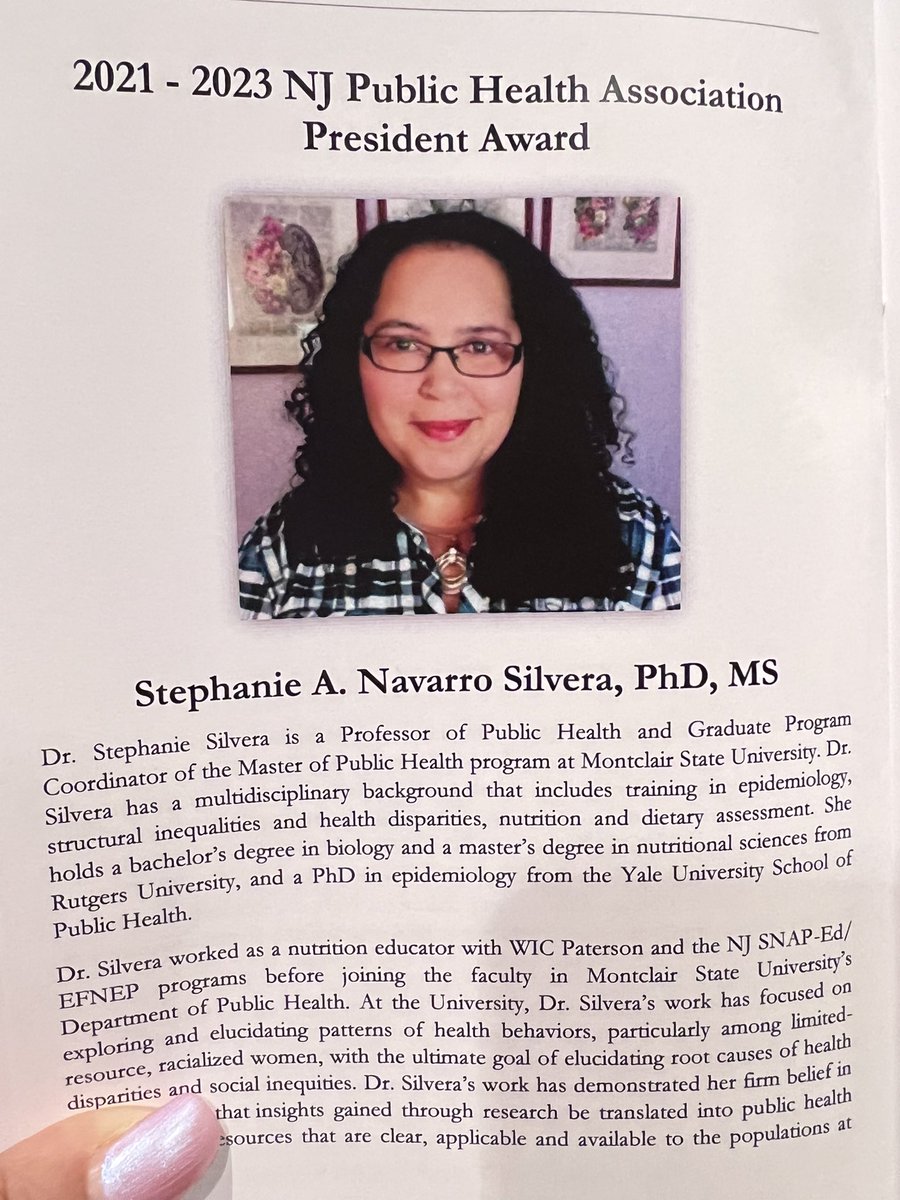 Excited to hear about the latest and greatest #publichealth initiatives in NJ and honored to receive the 2021-2023 <a href="/NJPHA1/">NJPHA (NJ Public Health Association)</a> President Award!
