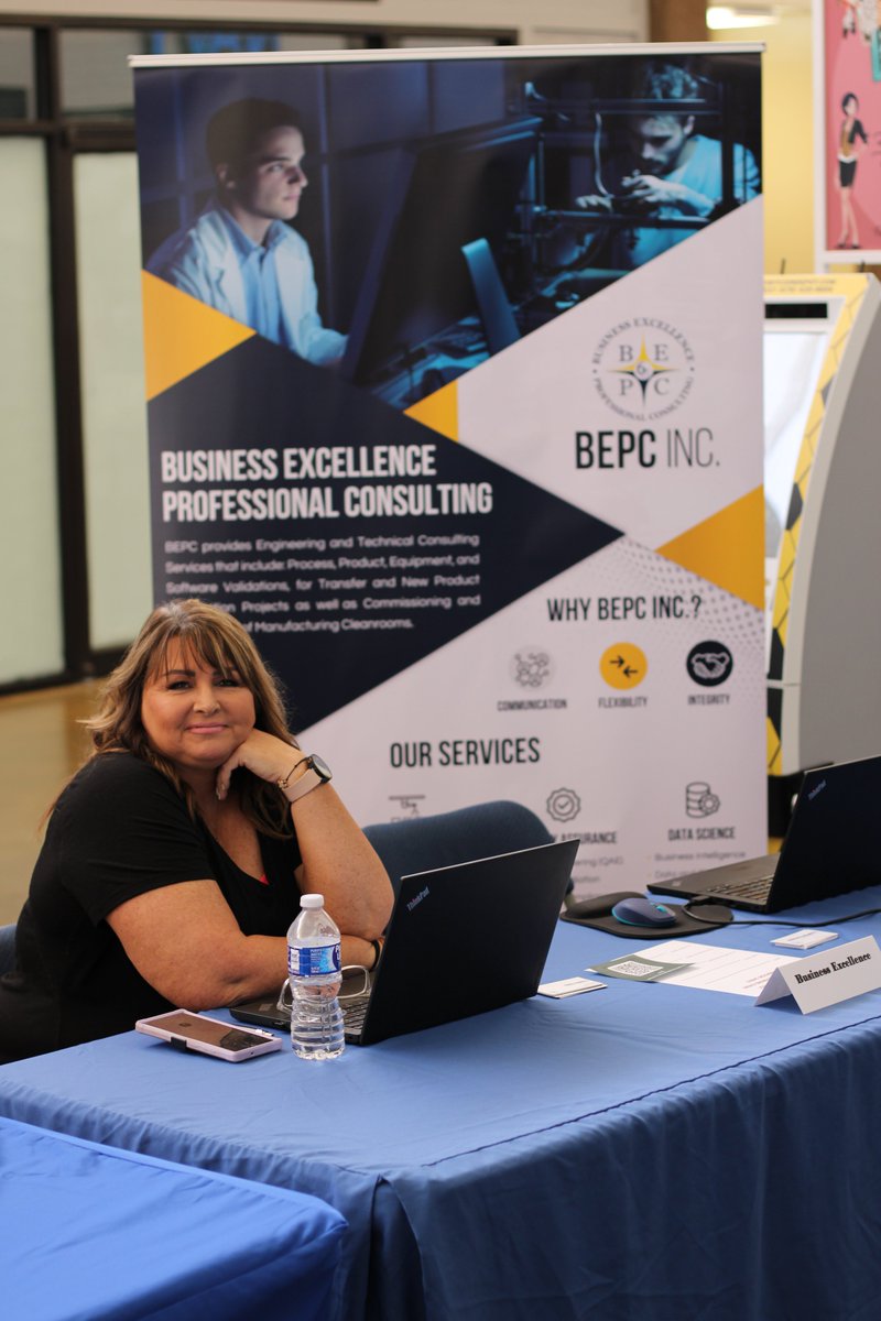 bepc_inc's tweet photo. Yesterday BEPC participated in the Texas Workforce Commission Job Fair at Sunset Mall. Senior Technical Recruiter Lura Dawkins and Sales and Marketing Manager Andrew Killingsworth represented BEPC as the public came to learn about job opportunities in the community. https://t.co/ovDjw2Mqc1