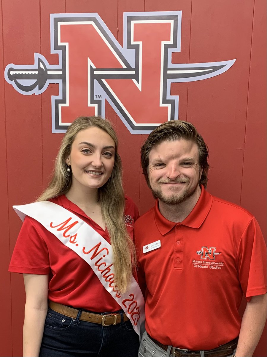 TheGrantOShow's tweet photo. Happy #RedOutFriday! Congratulations to @Meagan_Rousse on being named Miss Nicholls 2023 last night at #SPACrawfishDay23! Meagan is a M.Ed. in Educational Leadership with a Higher Ed Admin. Concentration candidate & the 2023-2024 VP of the Nicholls Graduate Student Organization! https://t.co/WrRDid7LIG