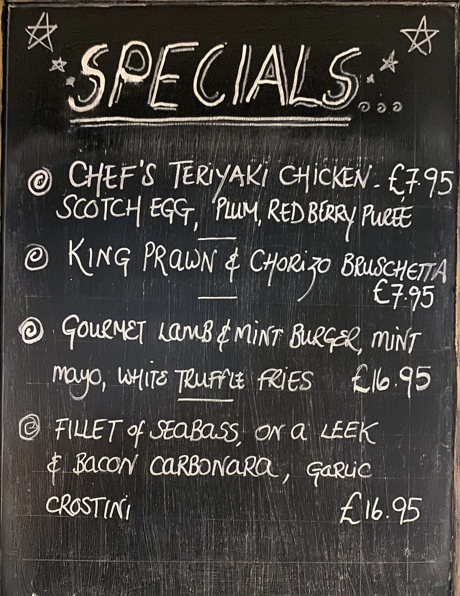 KestorDartmoor's tweet photo. This weekend’s specials at the Kestor Inn to tempt the tastebuds 😋
#Kestor #manaton #dartmoor #villagepub #newchef #foodie #devon #goodfoodgoodmood #pubgrub #pubwithrooms #itstheweekend https://t.co/Ojcxob26V0