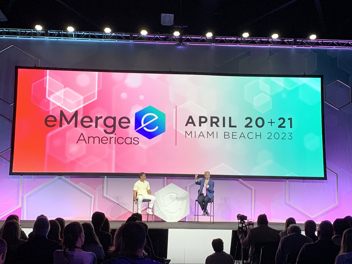leysbostrom's tweet photo. Listening to @ericschmidt and @MiamiMayor talk #AI and the #futureoftech at #emergeamericas2023 https://t.co/7yAR13cNnG