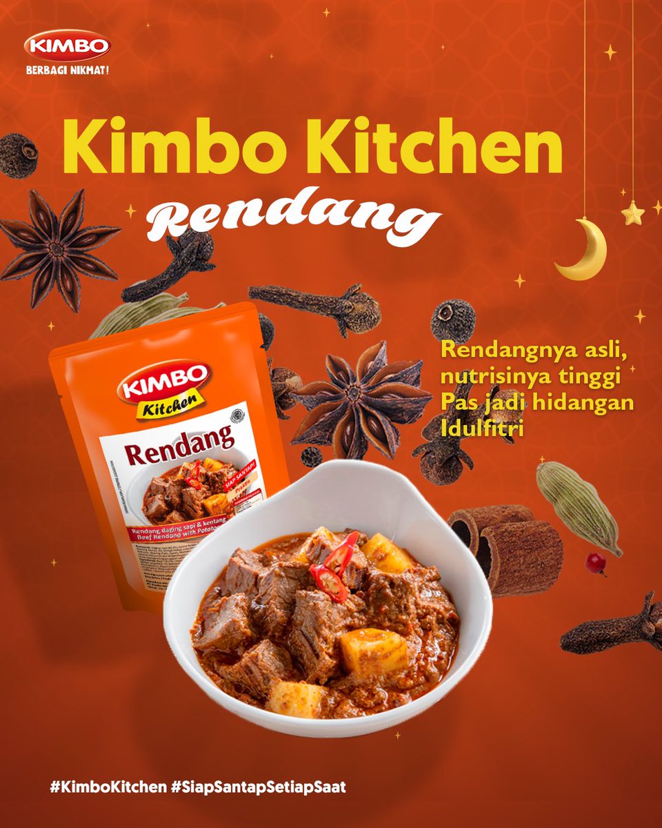 KimboIdn's tweet photo. Nyiapin makanan buat lebaran gak perlu ribet! Cukup pakai Kimbo Kitchen Curry dan Kimbo Kitchen Rendang. Praktis, nikmat, dan bergizi yang cocok untuk keluarga di hari yang fitri!

Siapa nih yang udah siap-siap buat lebaran besok? 🙋🏻‍♀️

#Kimbo #KimboKitchen #SiapSantapSetiapSaat https://t.co/QRITtNcDrM