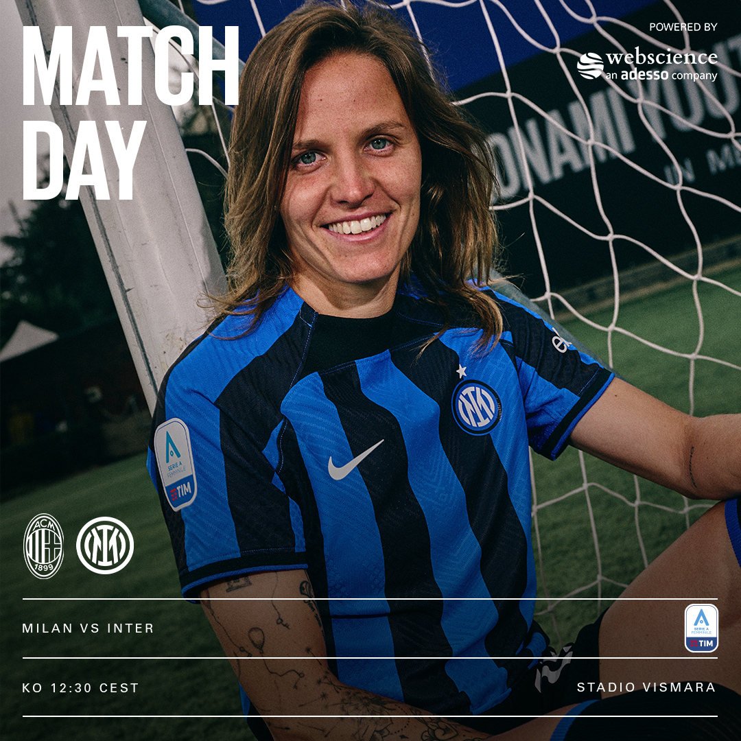Inter_Women's tweet photo. 💥Matchday
⚽ #MilanInter
🏆#SerieAFemminile Poule Scudetto
⏰12:30 CEST
🏟️ Stadio Vismara

Powered by @WS_adesso
#ForzaInter #InterWomen https://t.co/rQtBPqE6PW