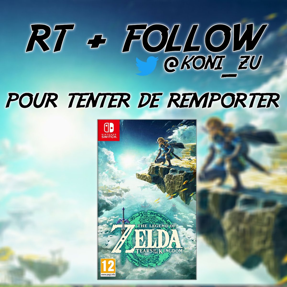 koni_zu's tweet image. #CONCOURS  🍀 !  Pour tenter de gagner le jeu #Zelda #TearsOfTheKingdom ( en version dématérialisé ) 

➡️Follow @koni_zu 
🔁#RT le tweet  

 🗓️Tirage au sort le 13/05.