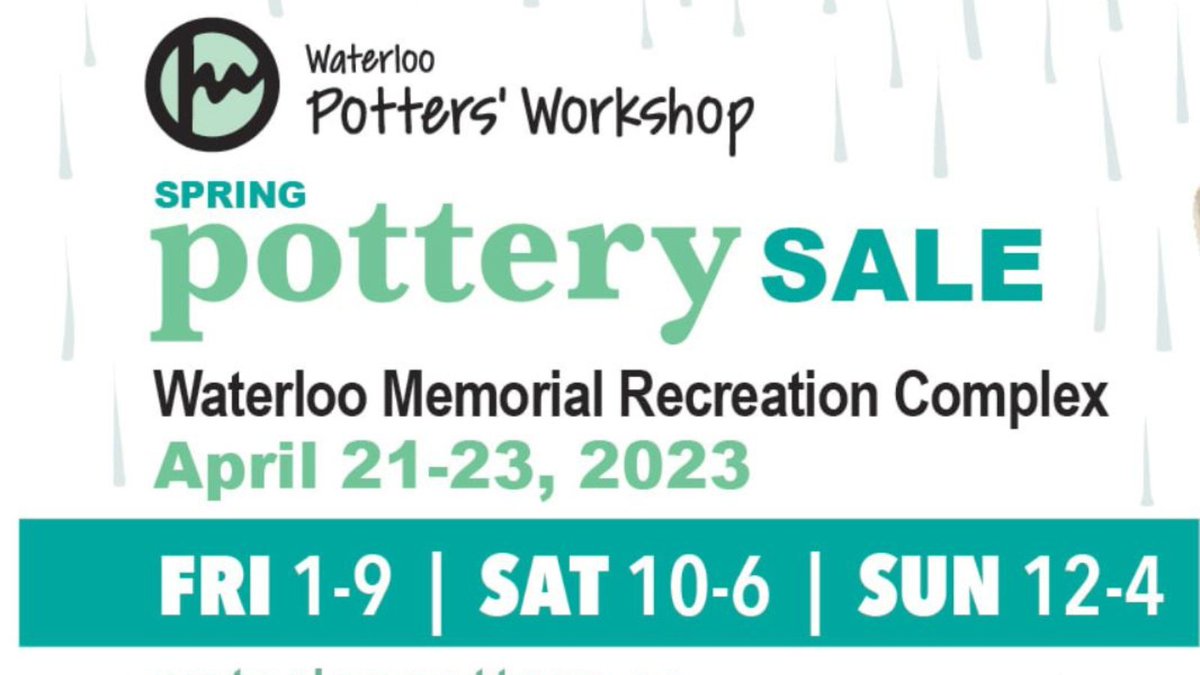 Head to the Waterloo memorial Recreation Centre this weekend for the Waterloo Potters Spring Pottery Show; a showcase of handmade pottery pieces, created by talented local artisans. 

For more info:shortest.link/n4ub

#ExploreWR #WaterlooPotters #ShopLocal #Handmade