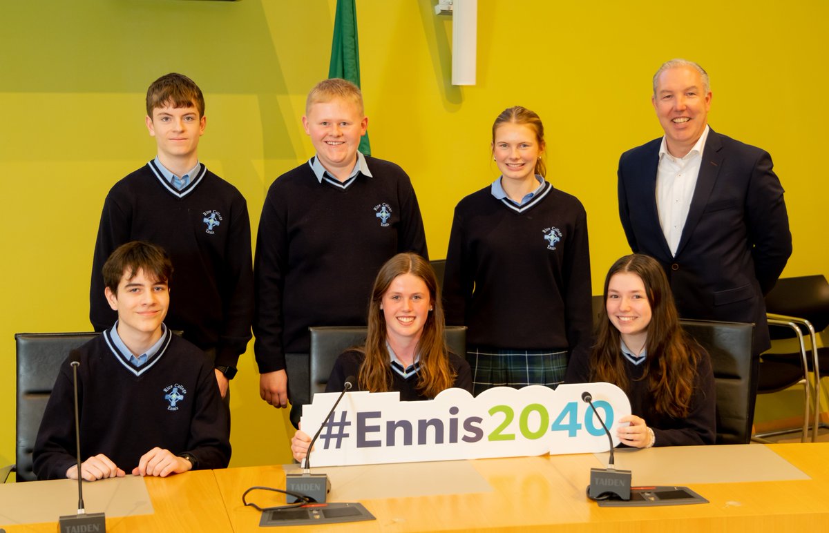 Ennis2040's tweet photo. The Judges were blown away by the presentations delivered by TY students of @EnnisCC, @colaiste_muire , @StFlannans and @RiceCollegeNews this week. Well done All !
#eninis2040 #EducationOutreach #ActiveCitizenship #TY #sustainabilityility #climateadaptivetown https://t.co/RdMesUCWYd