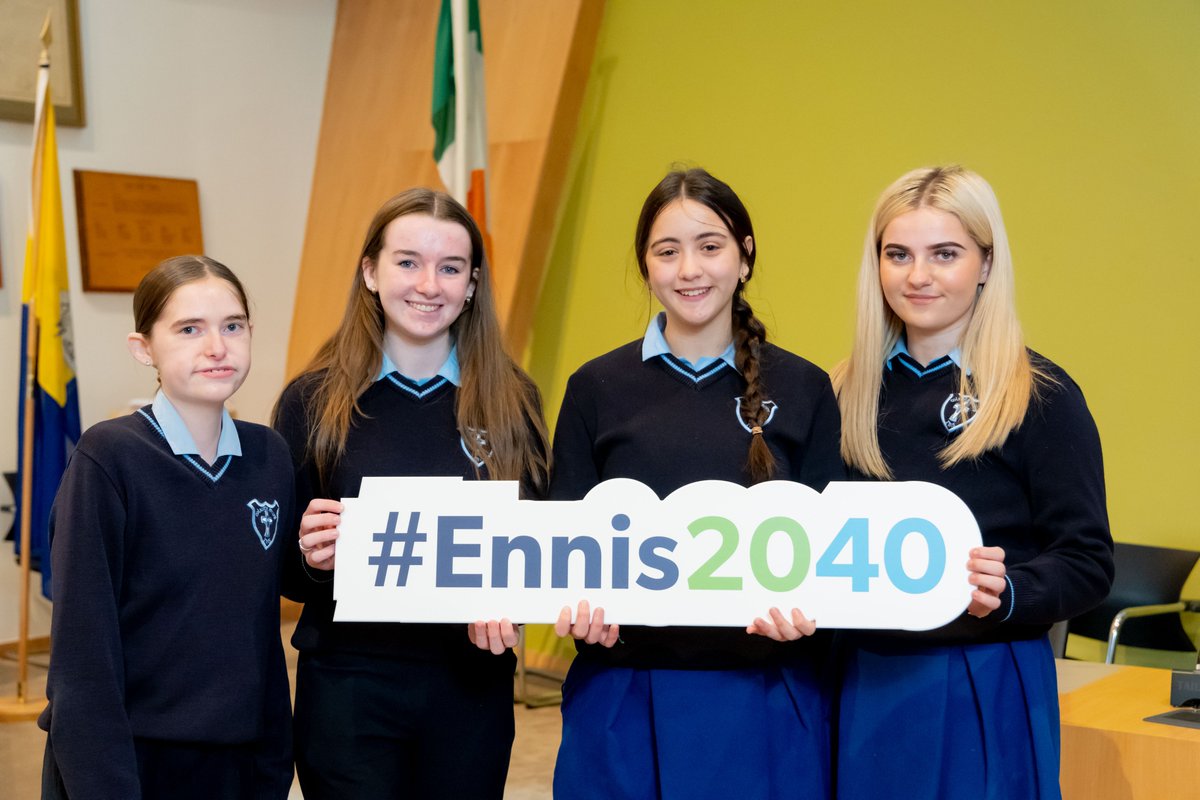 Ennis2040's tweet photo. The Judges were blown away by the presentations delivered by TY students of @EnnisCC, @colaiste_muire , @StFlannans and @RiceCollegeNews this week. Well done All !
#eninis2040 #EducationOutreach #ActiveCitizenship #TY #sustainabilityility #climateadaptivetown https://t.co/RdMesUCWYd