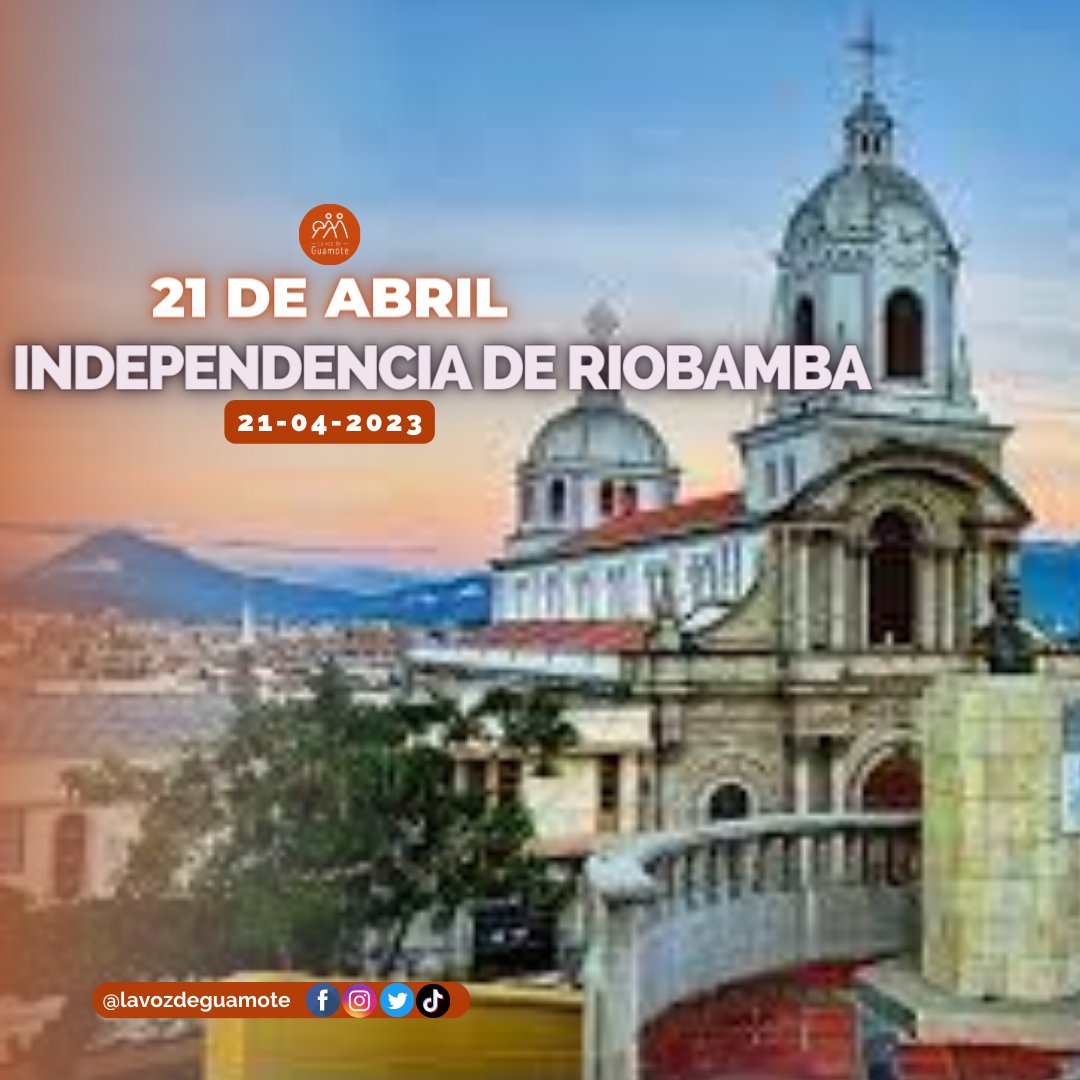 lavozdeguamote's tweet photo. #Hoy se conmemora 201 años de Aniversario de la #BatallaDeTapi. Librada el 21 de abril de 1822, dando paso a la independencia definitiva de #Riobamba.
Desde #LaVozDeGuamote saludamos a #Riobamba por sus 201 años de independencia

#lavozdeguamote #noticiasguamote #Noticias https://t.co/JrR82DDqbn