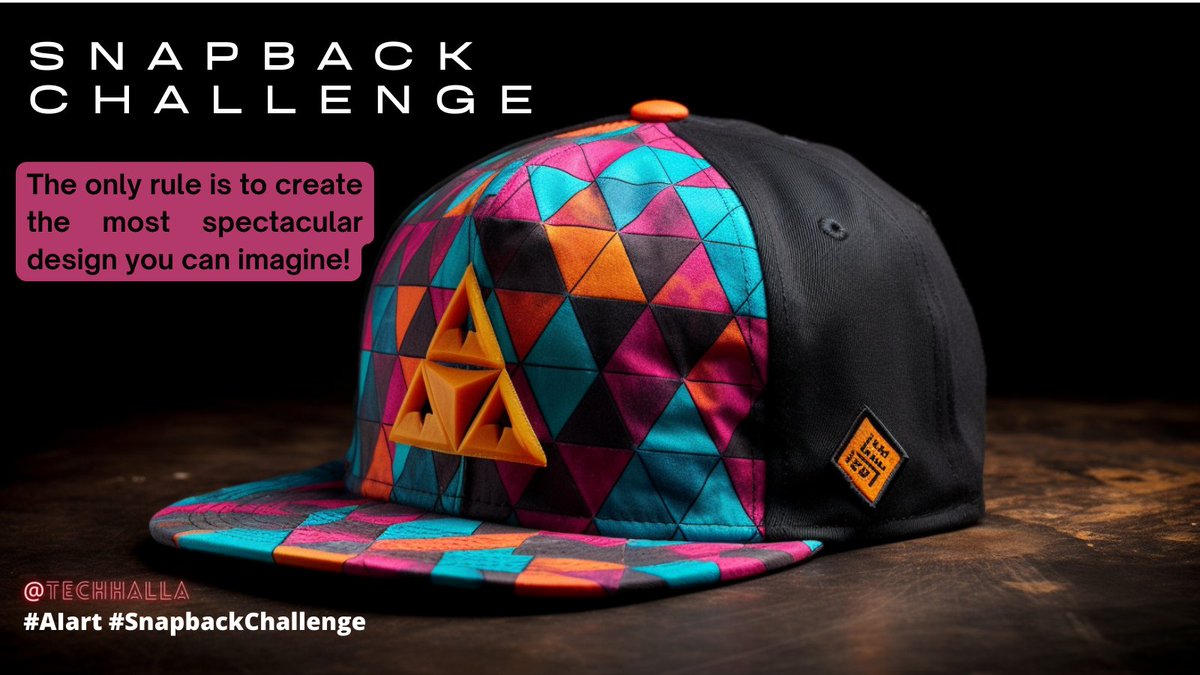 techhalla's tweet photo. 🚀 Get ready for the ultimate snapback design challenge! ✨ The only rule is to create the most spectacular design you can imagine! 🧢 Show off your creativity and join the fun. Use #SnapbackChallenge to share your masterpiece! 🎨 Let the games begin! 🏆 #design #contest #creativity
@BardsleyGernot @g0rillaAI @EasyGuideAI @artimindArt @ai2020ia @Ainessadesigner @MayorKingAI @carmada @followmarcos @hanne_van_briel @youseememiami are you in?