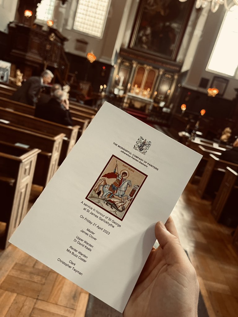 PaintersCompany's tweet photo. Fantastic St George’s day service and lunch today finished off with a patriotic sing song 🏴󠁧󠁢󠁥󠁮󠁧󠁿 https://t.co/Bj0hWwOjlm