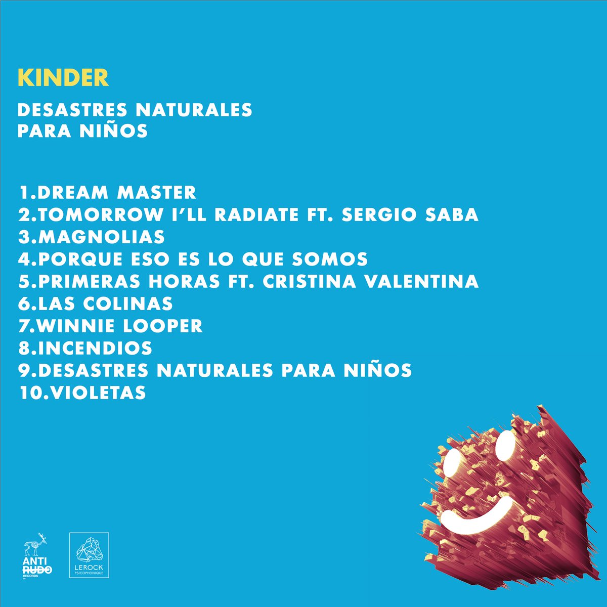 “Desastres Naturales Para Niños”, el nuevo disco de <a href="/KinderBanda/">Kinder</a> ya se encuentra en toda la internet.

Felices por este lanzamiento y por coeditar este disco con nuestros hermanos de <a href="/lerockcl/">LeRockPsicophonique</a> 🇨🇱

A darle play!