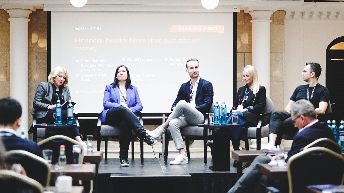 Our last panel session in Berlin: Financial health: More than just pocket money - is slowly coming to an end...

Featuring speakers from  <a href="/n26/">N26</a>, <a href="/appMoneyCoach/">MoneyCoach App</a>, <a href="/BeatVest/">beatvest</a> and Fabit! 

#FTTROADTRIP
<a href="/marqeta/">Marqeta</a>