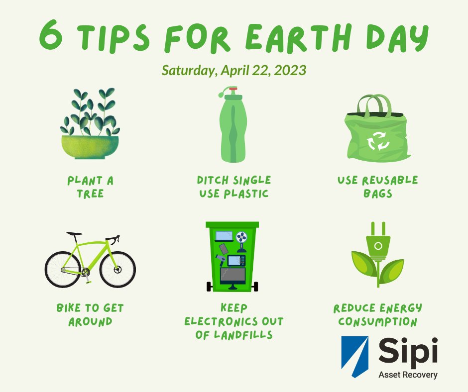 Sipi_AR's tweet photo. Tomorrow is Earth Day 2023. Let's all DO something for the good of our planet. Here are a few suggestions. #EarthDay #e-WasteDisposal learn more about #Recycling here https://t.co/gVsdUTaUiR https://t.co/1j8v18La6x