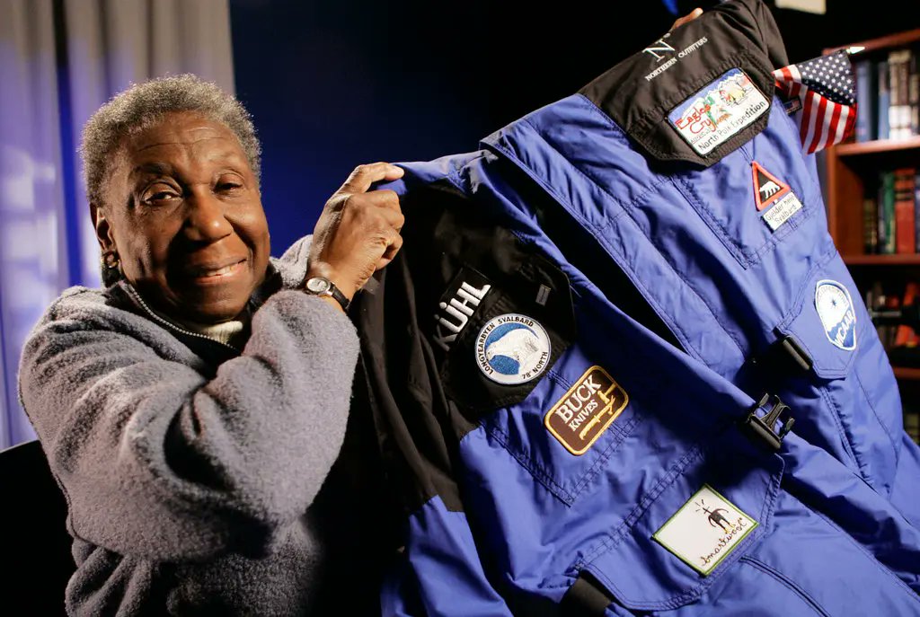 blackinfonet's tweet photo. #OnThisDay in 2007, #BarbaraHillary became the oldest person and the first Black woman to set foot on the North Pole at the age of 75. https://t.co/7CfmvPIw9D