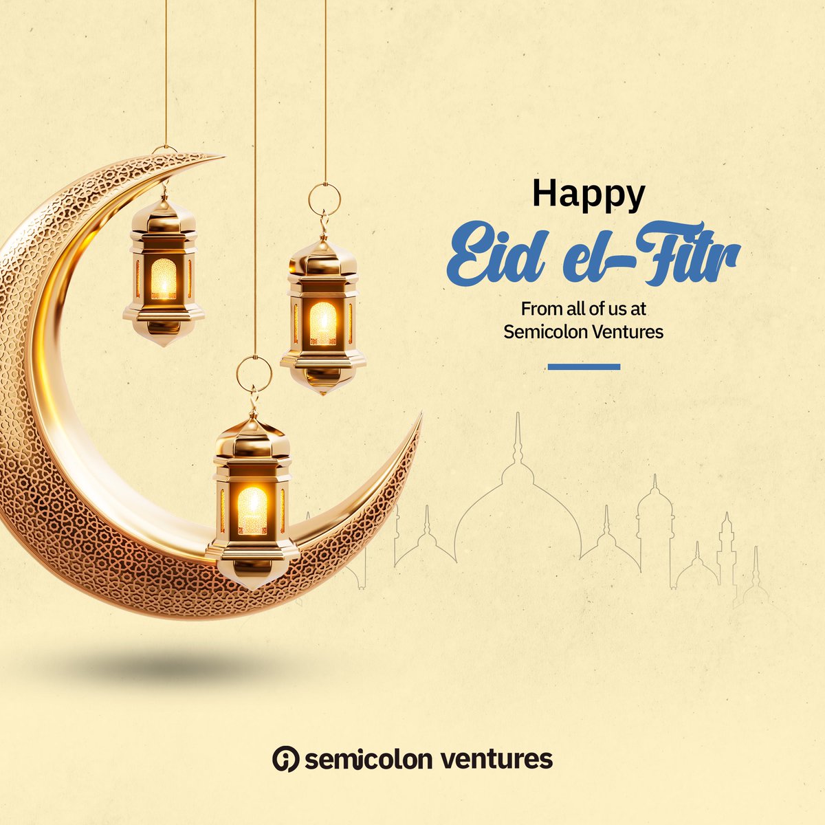 Wishing you and yours a blessed and prosperous celebration. May peace and happiness never depart from your family. Eid El-Fitr 🌙