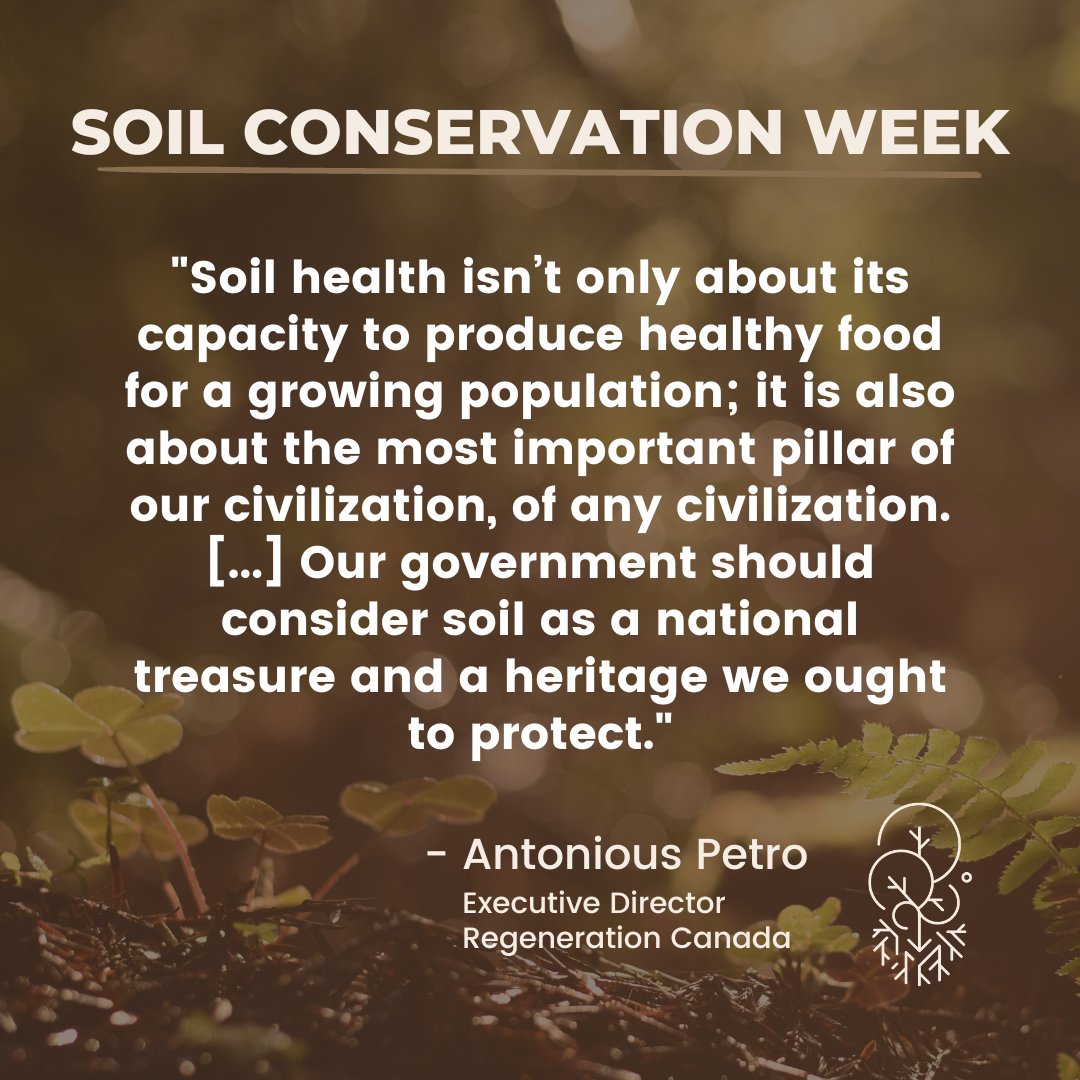 regenerationcan's tweet photo. This week is #CdnSoilWeek!
ONE THIRD of our soils are degraded worldwide. The good news is: we can REGENERATE soil.
Want to join us in spreading the regenerative movement across Canada?
👉 Become a Regeneration Canada member today! https://t.co/J9q15wOAMI https://t.co/oomSV17Lrm