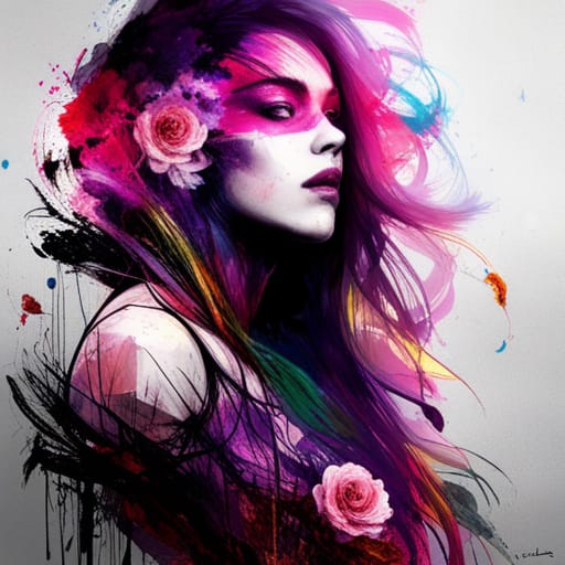 Etolane's tweet photo. Cette semaine, je suis tombée dans cette marmite IA et je trouve cette plateforme très sympa,  elle me rappelle Flickr en 2003 et je me rappelle que je suis un dinosaure du Web!

Flower power woman...  @NightCafeStudio 

#aiart #nightcafe #digitalart https://t.co/gVZFTEmq7c https://t.co/mvFB0NDcLu