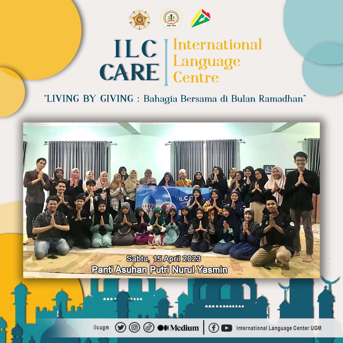 ilcugm's tweet photo. 𝑳𝑰𝑽𝑰𝑵𝑮 𝑩𝒀 𝑮𝑰𝑽𝑰𝑵𝑮 : 𝑩𝒂𝒉𝒂𝒈𝒊𝒂 𝑩𝒆𝒓𝒔𝒂𝒎𝒂 𝒅𝒊 𝑩𝒖𝒍𝒂𝒏 𝑹𝒂𝒎𝒂𝒅𝒉𝒂𝒏

Kegiatan ILC Care dilaksanakan hari Sabtu tanggal 15, April 2023 dimulai dengan sambutan-sambutan kemudian perkenalan, menonton short movie bersama, belajar bahasa inggris.. https://t.co/ernBgTWQw0