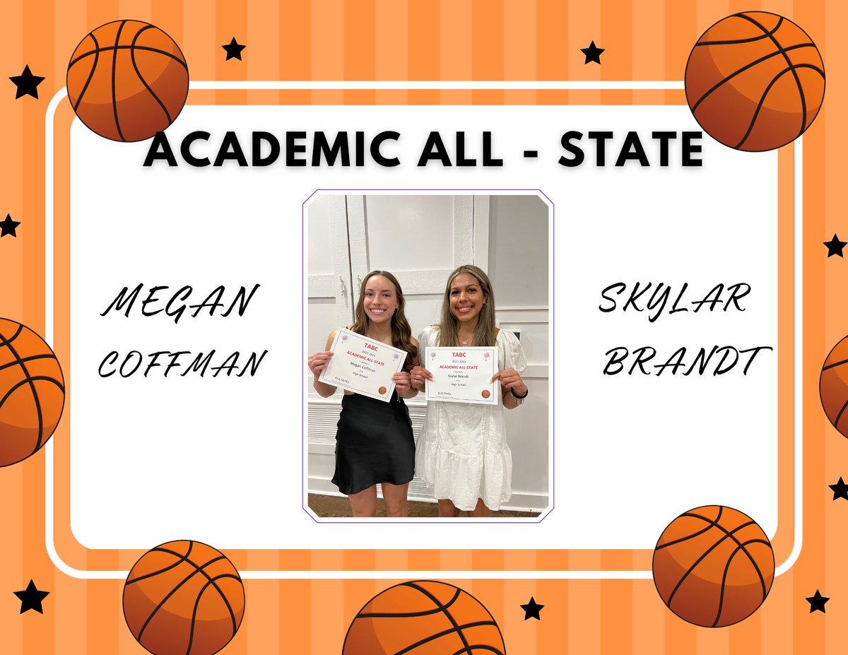 Seniors Megan Coffman and Skylar Brandt Academic All-State award winners!