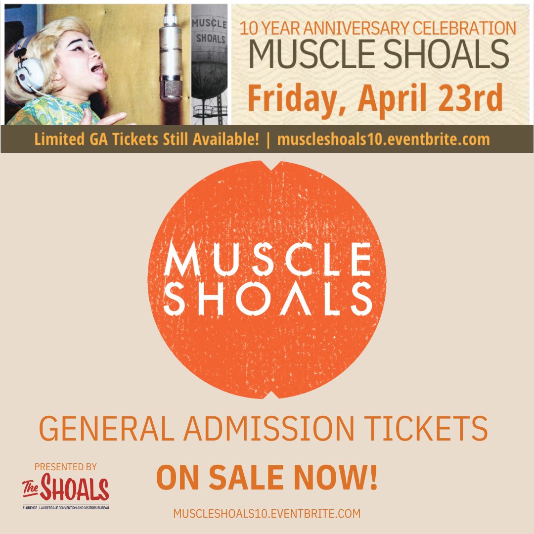 Fame_Music's tweet photo. 🎉🎬 The party starts TONIGHT as the #MuscleShoals100 celebration kicks off with a special 10th-anniversary celebration of the acclaimed Muscle Shoals Documentary! 🎸🎂. 🎶🔥 Tickets may still be available at 📽️https://t.co/LD5xKDr69j
#ms100 #msrocking100 #muscleshoals https://t.co/dMEmeoQ76r