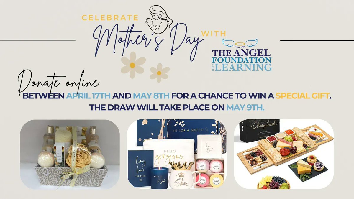 AFLToronto's tweet photo. Still on the lookout for a gift for Mom? Celebrate #MothersDay with #AFL 😇 #giveandgetback to win one of three amazing prizes 😍 Donate now https://t.co/KPheRywr6d https://t.co/DQDZFozl6D