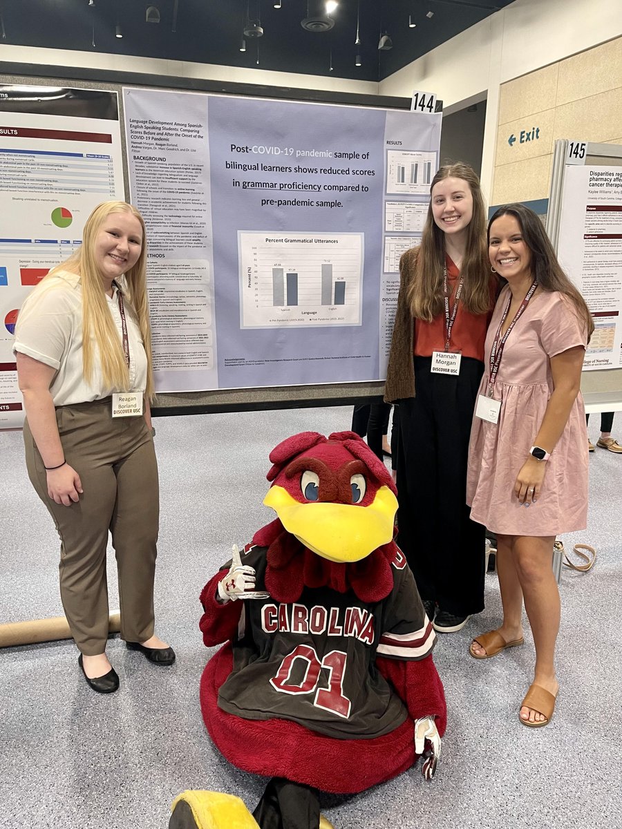 Lisa Fitton (@fit_ton) on Twitter photo Honors College senior Hannah Morgan defended her thesis investigating trends in bilinguals' language scores from 2020-2022 last week (thanks to her committee <a href="/melissanolanphd/">Melissa Nolan Boehme</a> <a href="/jmarcgoodrich/">Marc Goodrich</a>!). Junior Reagan Borland & summer SLP grad Andrea Vargas helped developed the poster! Honors College senior Hannah Morgan defended her thesis investigating trends in bilinguals' language scores from 2020-2022 last week (thanks to her committee <a href="/melissanolanphd/">Melissa Nolan Boehme</a> <a href="/jmarcgoodrich/">Marc Goodrich</a>!). Junior Reagan Borland & summer SLP grad Andrea Vargas helped developed the poster!