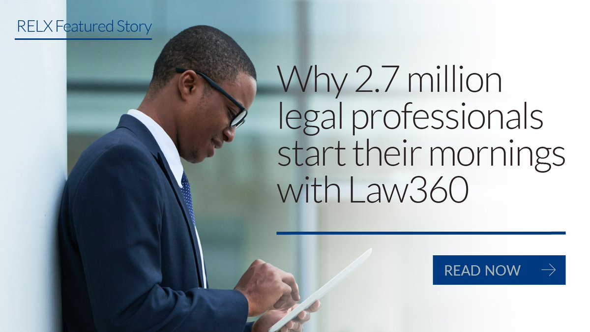 Law360's tweet photo. Our Law360 colleagues and readers recently sat down to talk about what makes Law360 the No. 1 legal news source and why 2.7 million legal professionals choose Law360 every morning. Read the full story here. https://t.co/lHfYBIOH0O https://t.co/DBi0kpSTS6