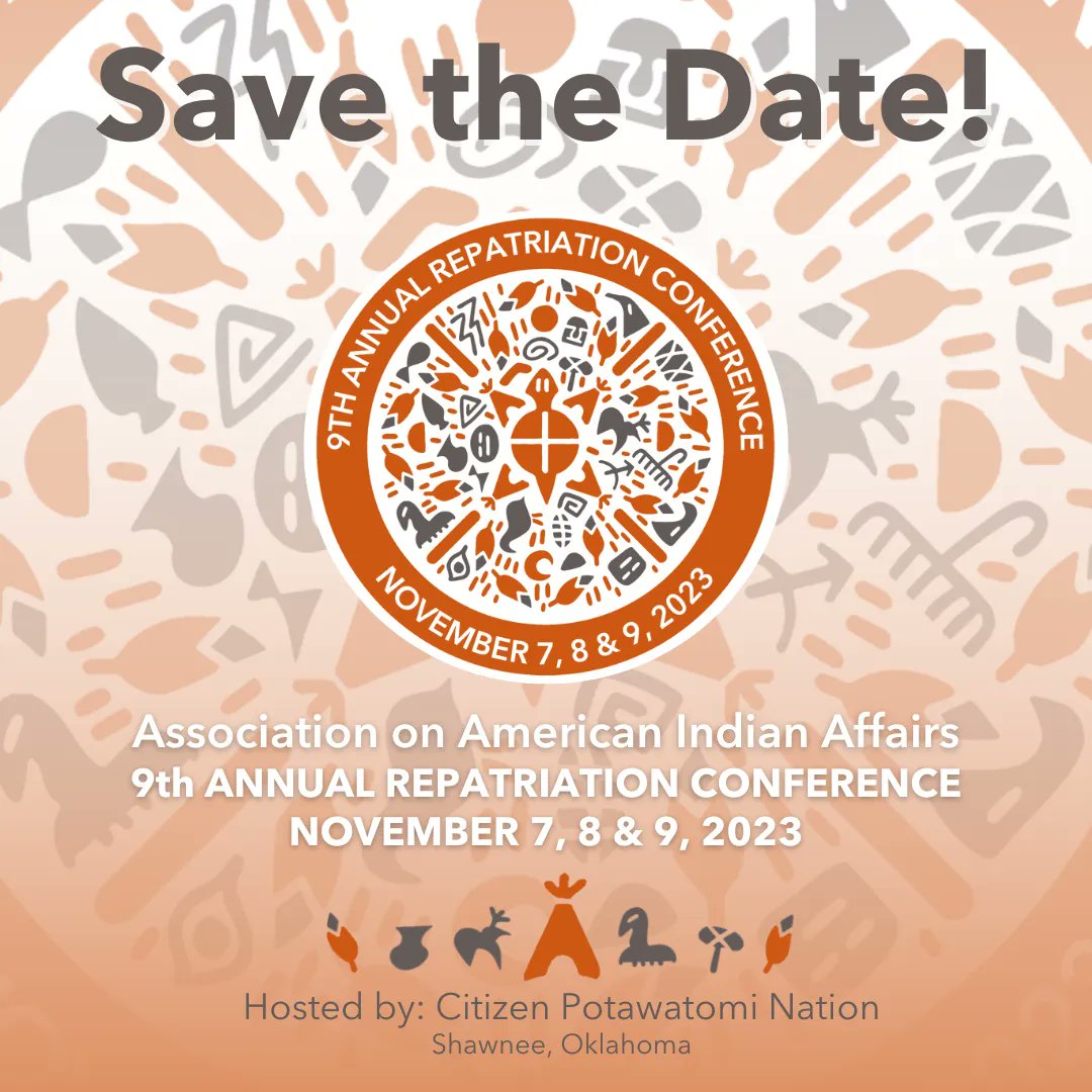 IndianAffairs's tweet photo. Did you hear the NEWS? Our annual Repatriation Conference is on November 7, 8 & 9, 2023! More details to come. Bookmark the webpage now to stay up to date: https://t.co/ns3hcsDCkK
#Everythingback
#SacreditemsBack
#Sovereigntyback
#AncestorsBack
#Ceremonyback
#CultureBack https://t.co/SJ0L3z6u1Q