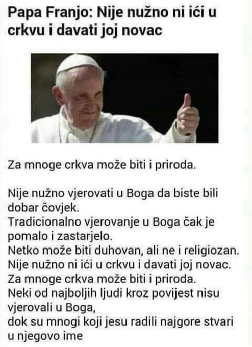 svjetlanarasic's tweet photo. Ovde se nema šta dodati. Najdublje poštovanje za Papa Franju. https://t.co/VzwMbVmn2u