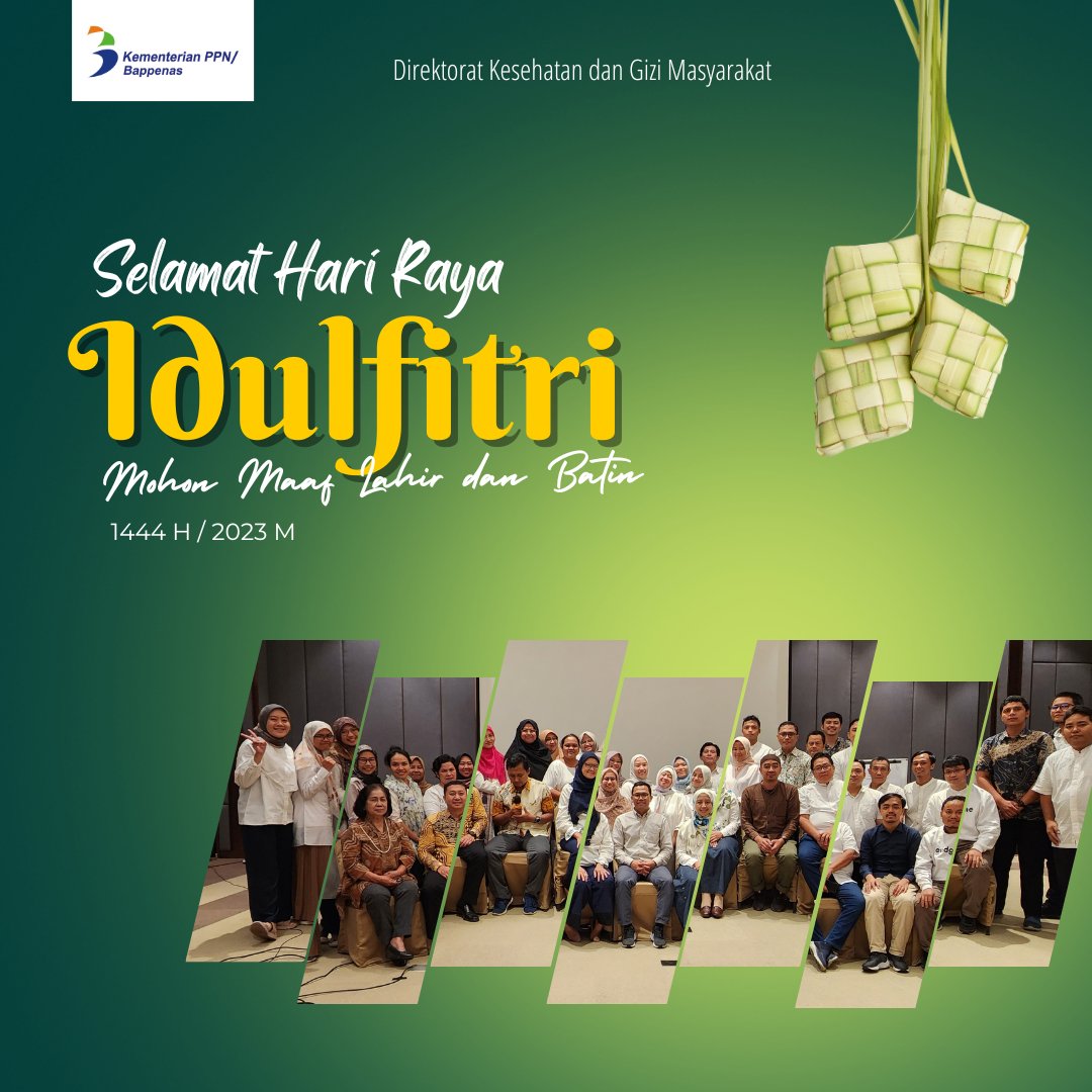 Keluarga besar Direktorat Kesehatan dan Gizi Masyarakat mengucapkan Selamat Idulfitri, mohon maaf lahir dan batin!

Semoga #sahabatpembangunan senantiasa diberikan kesehatan dan kebahagiaan sambil merayakan kemenangan bersama keluarga dan sanak saudara 👏