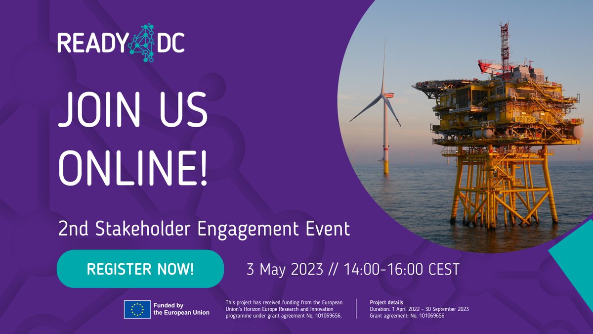 We are READY for the 2nd Stakeholder Engagement Event coming soon! Are you? 

👉 Register online and read the full agenda here: ready4dc.eu/events/ready4d…

#HVDC #event #windenergy #windpower #research #innovation
