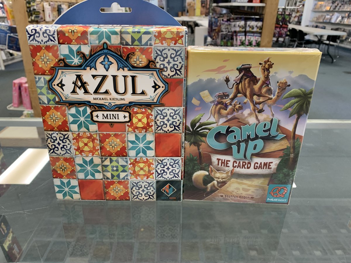 Dream_Wizards's tweet photo. Here are some board games you can take on the go. Pick up Azul Mini and Camel Up The Card Game toda at Dream Wizards. #boardgames https://t.co/0LPUp1RAVF