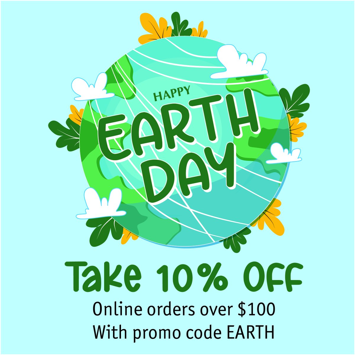 Stock on up savings with our #EarthDay Sale! Take 10% OFF any online order over $100 by using the promo code EARTH. Good now through Monday, April 21-24. renzelusa.com