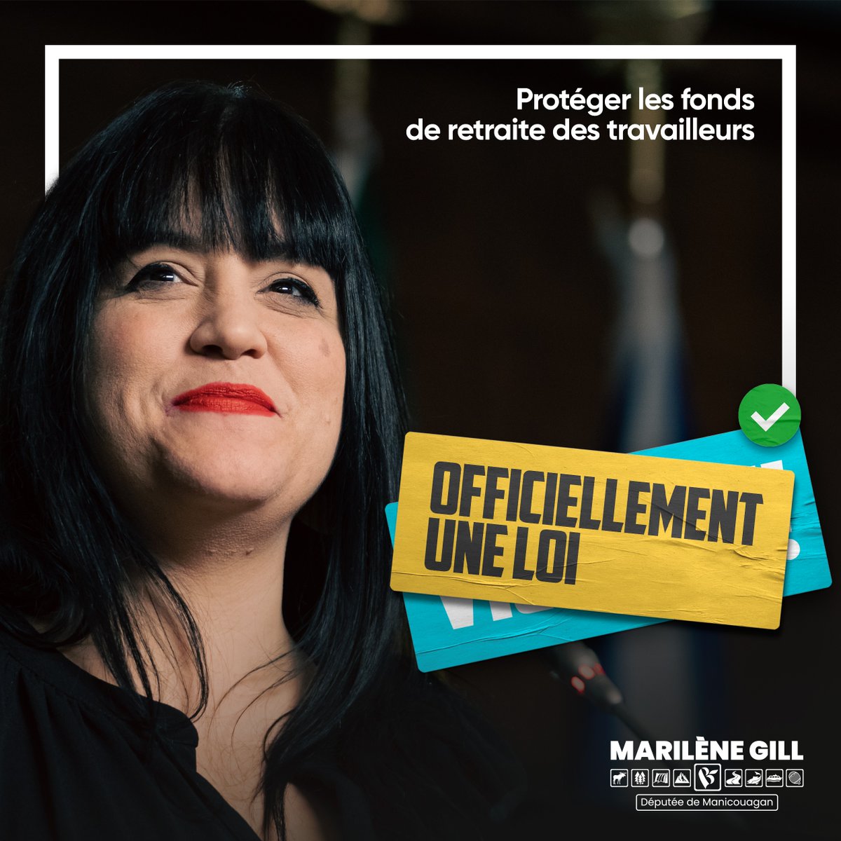 Belle victoire cette semaine pour notre députée <a href="/GillMarilene/">Marilène Gill</a> et les travailleurs dont les retraites sont officiellement protégées!

C'est un travail de plusieurs années qui s'achève!

#BlocQc