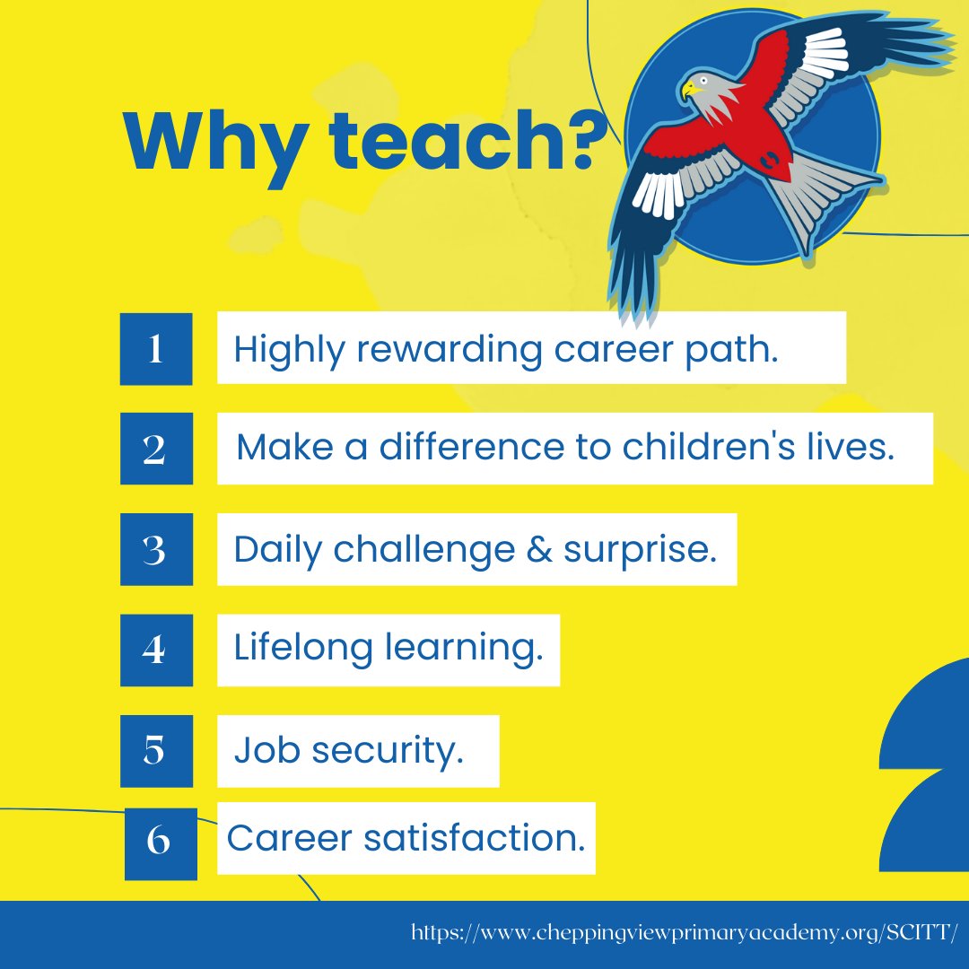Chepping View SCITT (@cheppingscitt) on Twitter photo 🏫🍎 Have you ever considered a job in primary teaching; the best job in the world? 🌍
Reach out to us this weekend:
📞 01494 535564 (option 3)
📧 kharrison@cvpa.school
💻cheppingviewscitt.com
#traintoteach #teachbucks #teachertraining #bestjobintheworld 🏫🍎 Have you ever considered a job in primary teaching; the best job in the world? 🌍
Reach out to us this weekend:
📞 01494 535564 (option 3)
📧 kharrison@cvpa.school
💻cheppingviewscitt.com
#traintoteach #teachbucks #teachertraining #bestjobintheworld