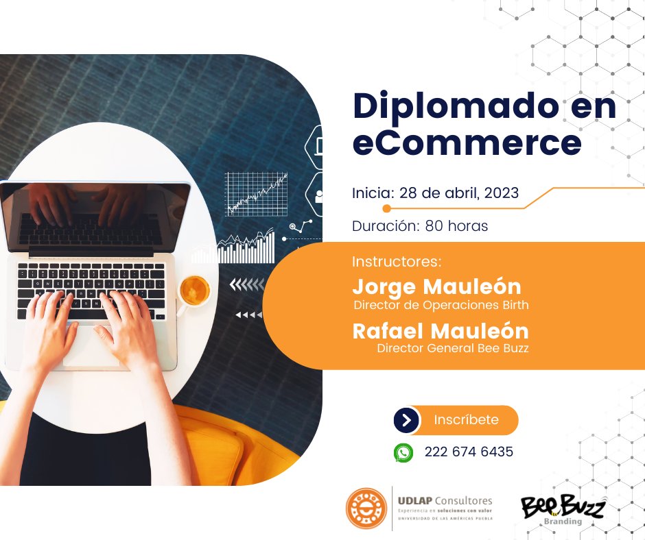 BeeBuzzBranding's tweet photo. ¡Incríbete al Diplomado en eCommerce! ¡Ya está próximo a empezar! Mayores informes en: https://t.co/Wfvn42i2Kb #eCommerce #ComercioElectronico #VentasOnline https://t.co/Rp71WemYM4