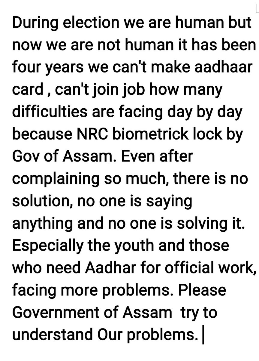 rahulind939's tweet photo. #Government #Assamgovernment
#Nrcbiometricissue
#citizens
#help #Uidai #SupremeCourtofIndia https://t.co/2KOUnRmrdu