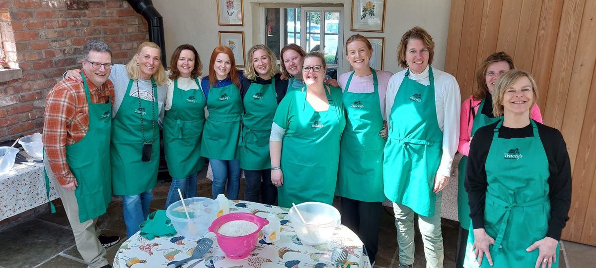TourismIreland's tweet photo. Travel agents from Belgium and the Netherlands are continuing their whistle-stop tour of #NorthernIreland – stopping off for an afternoon of baking in @traceysfarm kitchen 👨‍🍳💚

#TI2023 https://t.co/tKBt15NaxN