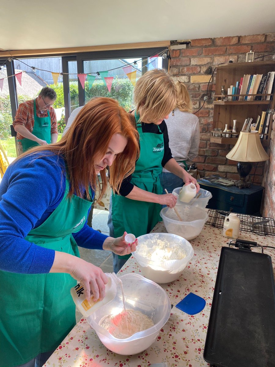 TourismIreland's tweet photo. Travel agents from Belgium and the Netherlands are continuing their whistle-stop tour of #NorthernIreland – stopping off for an afternoon of baking in @traceysfarm kitchen 👨‍🍳💚

#TI2023 https://t.co/tKBt15NaxN