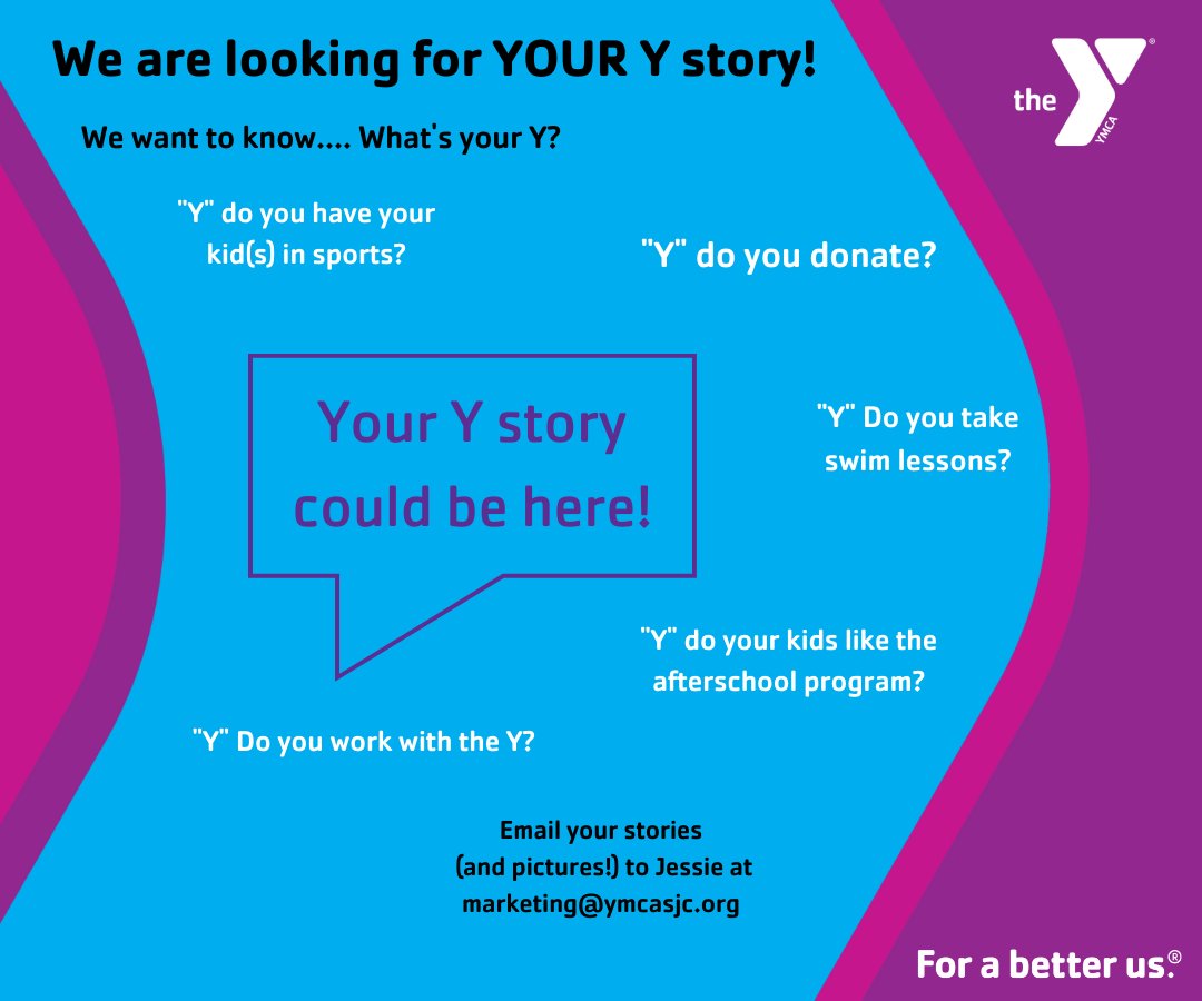 It's Feedback Friday! We want to "Find Your Y"! Use the link in our bio to go to our feedback form and share your story, or email it to our Marketing &amp; Communications Manager.

#FYY #FindYourY #ForABetterUs #ymcasjc #Feedback #Stories #MissionMoments