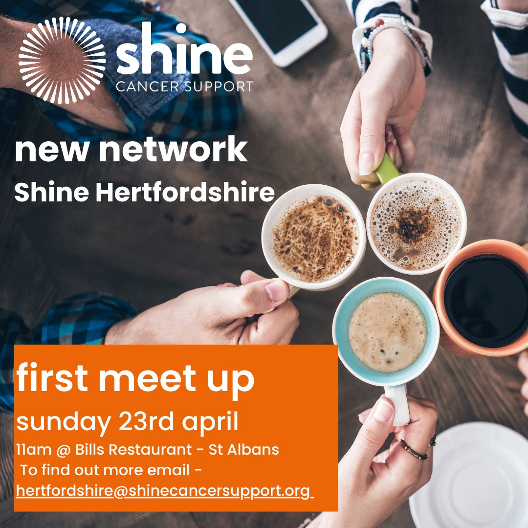 ShineCancerSupp's tweet photo. Planning fun on a Friday? 🎉✨ If you're in Hertfordshire we've got you covered! Our newest #ShineNetwork!! Come along and get together for coffee with Kirsty! Email hertfordshire@shinecancersupport.org for details and to join for the future too!

#youngadultcance https://t.co/wFgnL8eOEI