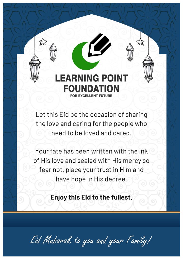 LearningPoint16's tweet photo. Learning Point Foundation wishes you and your family a pleasant and a joyous Eid!
.
.
#learningpointfoundation #eid #eidmubarak #EidUlFitr https://t.co/rz6iGn0Hl2
