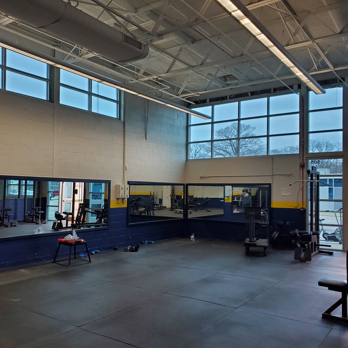 Thanks to a special person that wanted to give back to our community,  our new fitness room project is underway!