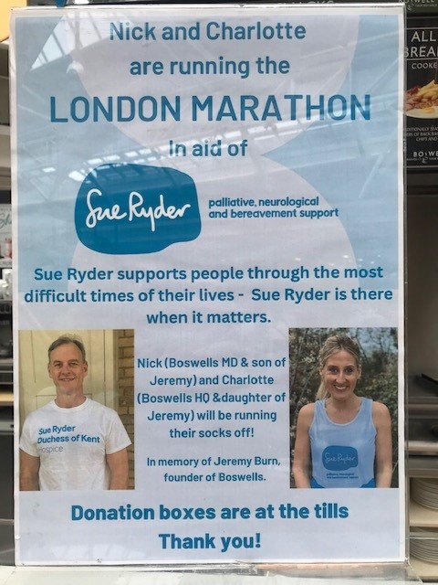 Some of the team at Boswells are running the London Marathon this weekend in aid of Sue Ryder, please support them by donating at the tills in Boswells café 📷📷
#boswells #londonmarathon23 #suerydercharity #templarssquare