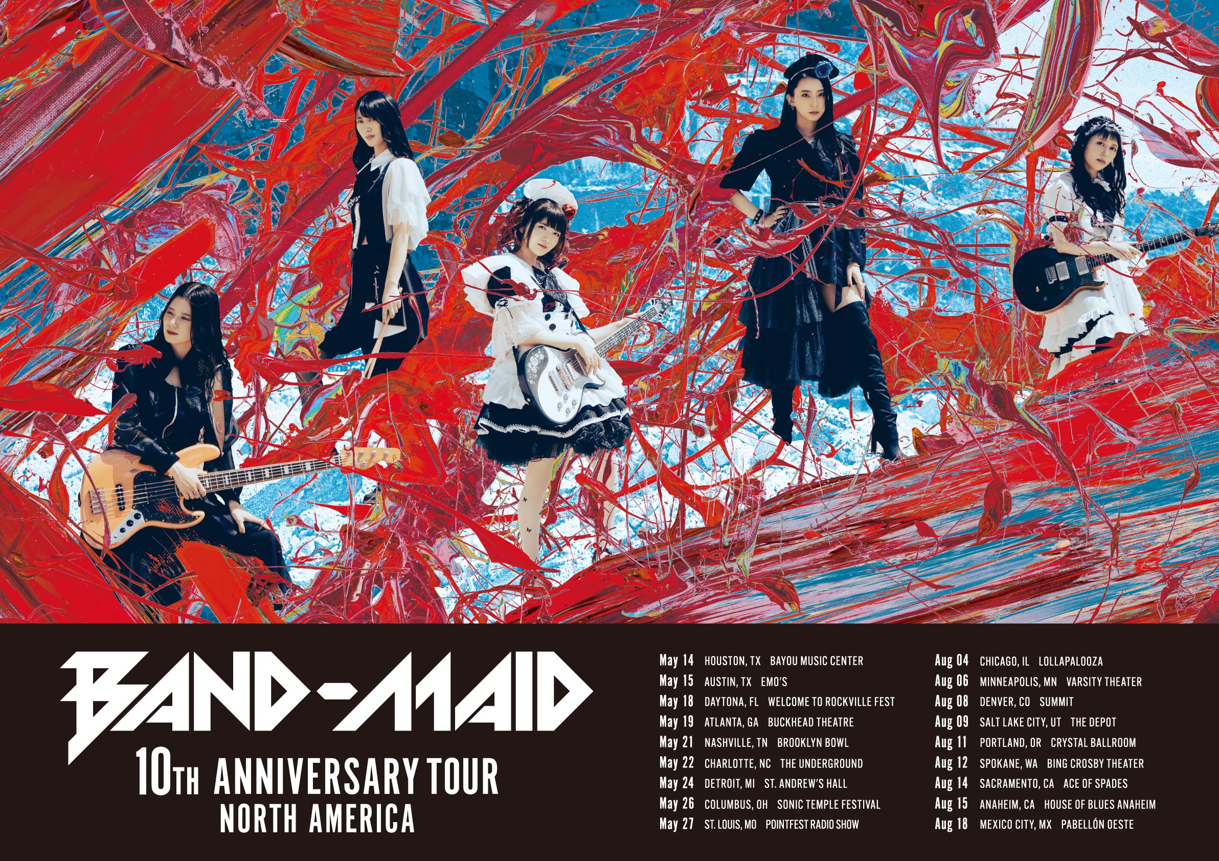 BAND-MAID (Guns N'Roses, 6.11.2022, Tokyo, Japón) ❤️ Gira norteamericana 2022-2023 ⚡︎ Lollapalooza 2023 ⚡︎ Bluray/DVD Yokohama Arena, 27 de marzo 2024 ⚡︎ Concierto con Incubus 1º de mayo y The Warning 12 de junio 2024 ⚡︎ Nuevo álbum en verano 2024  FuPyw4HWAAkYgPM?format=jpg&name=4096x4096